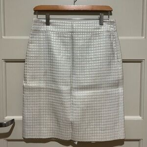 J. Crew cream and gold pencil skirt, size 4.